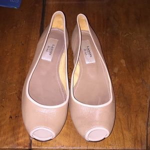 Leather Lanvin open toe flats